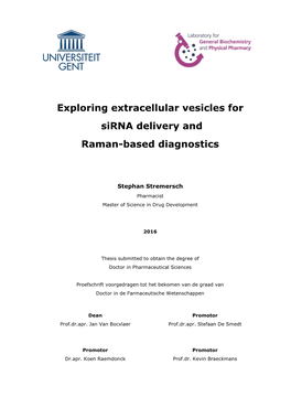 Exploring Extracellular Vesicles for Sirna Delivery and Raman-Based Diagnostics