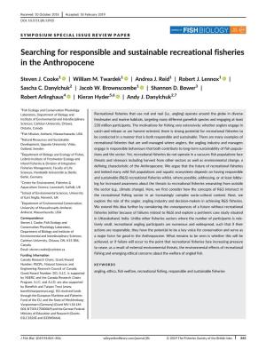 Searching for Responsible and Sustainable Recreational Fisheries in the Anthropocene