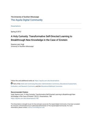 A Holy Curiosity: Transformative Self-Directed Learning to Breakthrough New Knowledge in the Case of Einstein