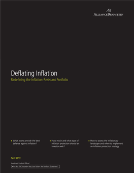 Deflating Inflation Redefining the Inflation-Resistant Portfolio