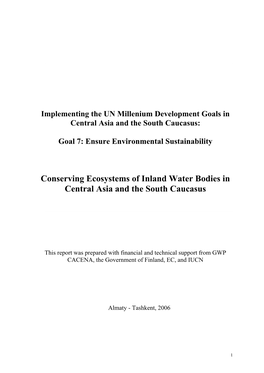 Conserving Ecosystems of Inland Water Bodies in Central Asia and the South Caucasus