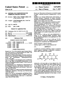 United States Patent (19) 11 Patent Number: 5,674,892 Giese Et Al
