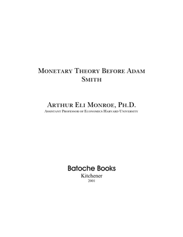 Monetary Theory Before Adam Smith, 4