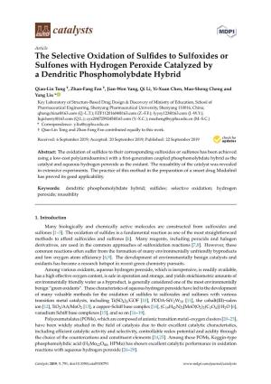 The Selective Oxidation of Sulfides to Sulfoxides Or Sulfones with Hydrogen Peroxide Catalyzed by a Dendritic Phosphomolybdate H