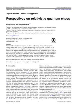 Perspectives on Relativistic Quantum Chaos
