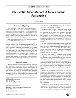 The Global Meat Market: a New Zealand Perspective