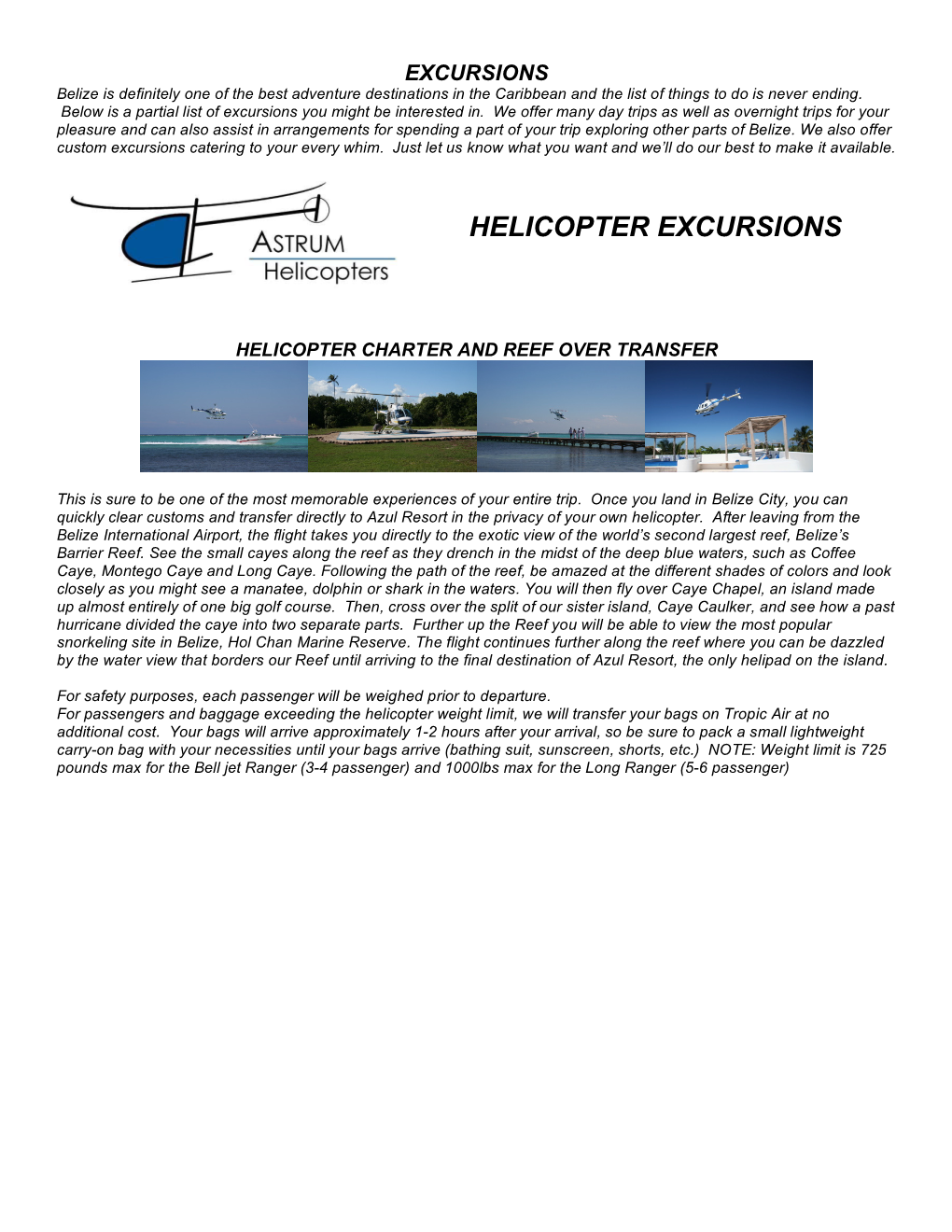 Helicopter Excursions