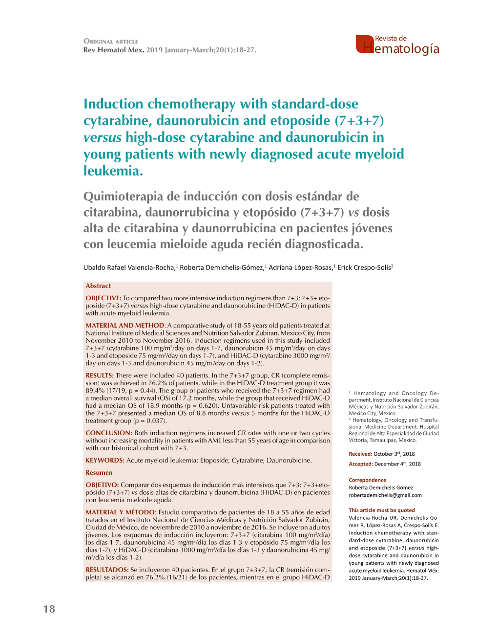 Induction Chemotherapy with Standard-Dose Cytarabine