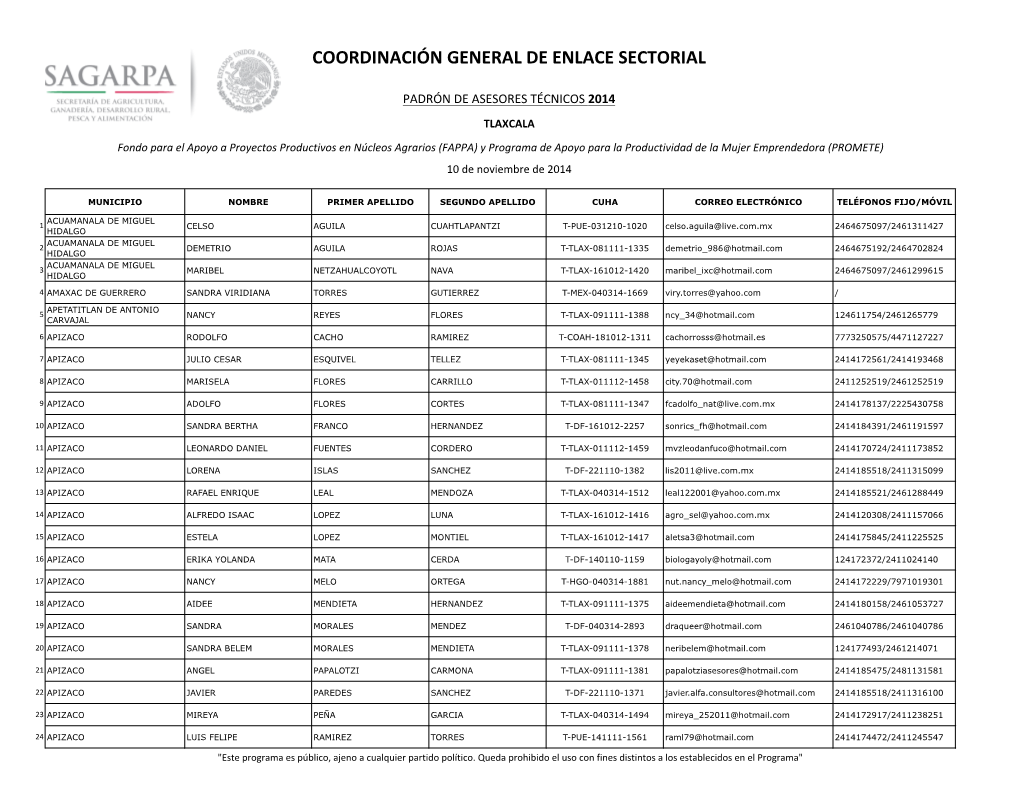 Coordinación General De Enlace Sectorial