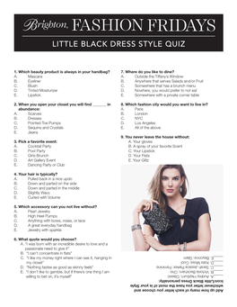 Little Black Dress Style Quiz