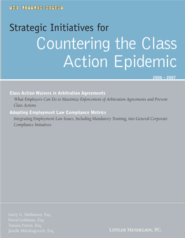 Countering the Class Action Epidemic