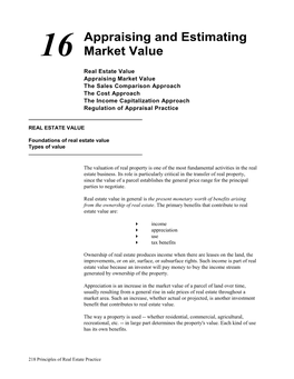 Appraising and Estimating Market Value 16