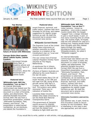 January 9, 2008 the Free-Content News Source That You Can Write! Page 1