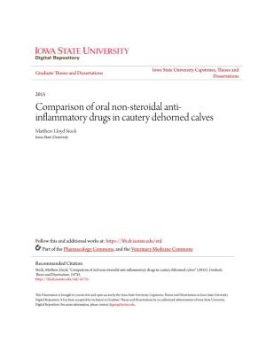 Comparison of Oral Non-Steroidal Anti-Inflammatory Drugs in Cautery Dehorned Calves" (2015)