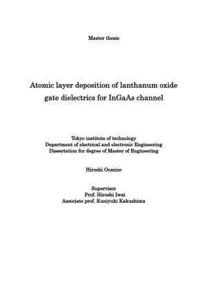 Atomic Layer Deposition of Lanthanum Oxide Gate Dielectrics for Ingaas Channel