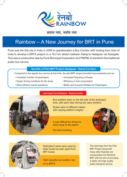 Rainbow – a New Journey for BRT in Pune