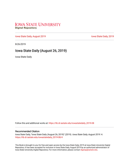 Iowa State Daily (August 26, 2019)