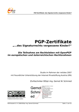 PGP-Zertifikate: Des Signaturrechts Vergessene Kinder?