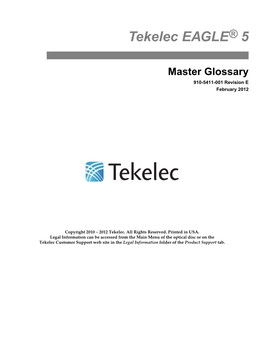 Master Glossary 910-5411-001 Revision E February 2012