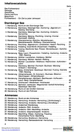 Inhaltsverzeichnis Starnberger See 18 Ammersee 54