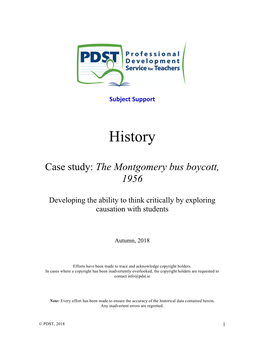 Case Study: the Montgomery Bus Boycott, 1956