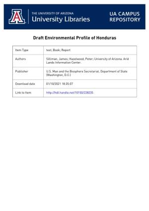 Draft Environmental Profile of Honduras