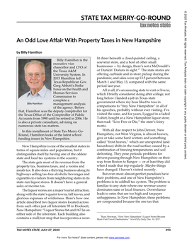 An Odd Love Affair with Property Taxes in New Hampshire (2020)