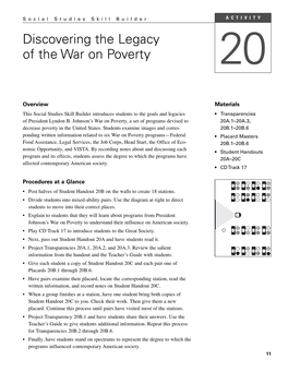 Discovering the Legacy of the War on Poverty 20