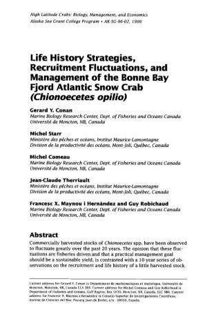 L,Ife History Strategies, Management of the Bonne Bay Fjord Atlantic