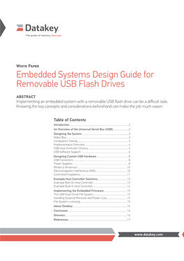 Embedded Systems Design Guide for Removable USB Flash Drives
