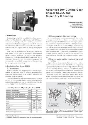 Advanced Dry-Cutting Gear Shaper SE25A and Super Dry II Coating