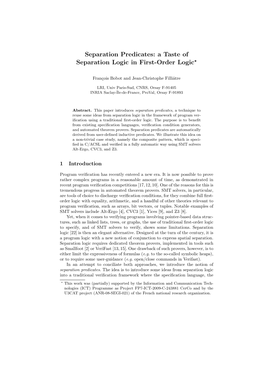 Separation Predicates: a Taste of Separation Logic in First-Order Logic?
