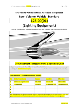 Low Volume Vehicle Standard 125-00-(00) (Lighting Equipment)