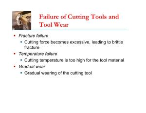 Failure of Cutting Tools and Tool Wear