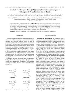 As Analogues of Mirtazapine Via N-Acyliminium Ion Cyclization