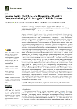 Sensory Profile, Shelf Life, and Dynamics of Bioactive Compounds During Cold Storage of 17 Edible Flowers