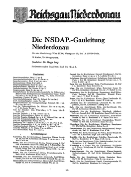 Niederdonau NSDAP Und Staatliche Verwaltung