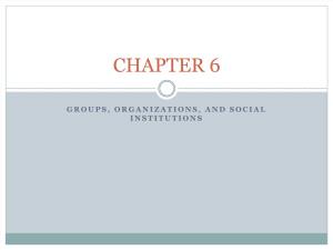 GROUPS, ORGANIZATIONS, and SOCIAL INSTITUTIONS Key Topics