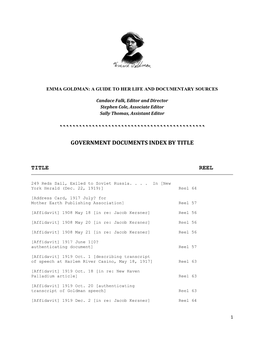 Government Documents Index by Title