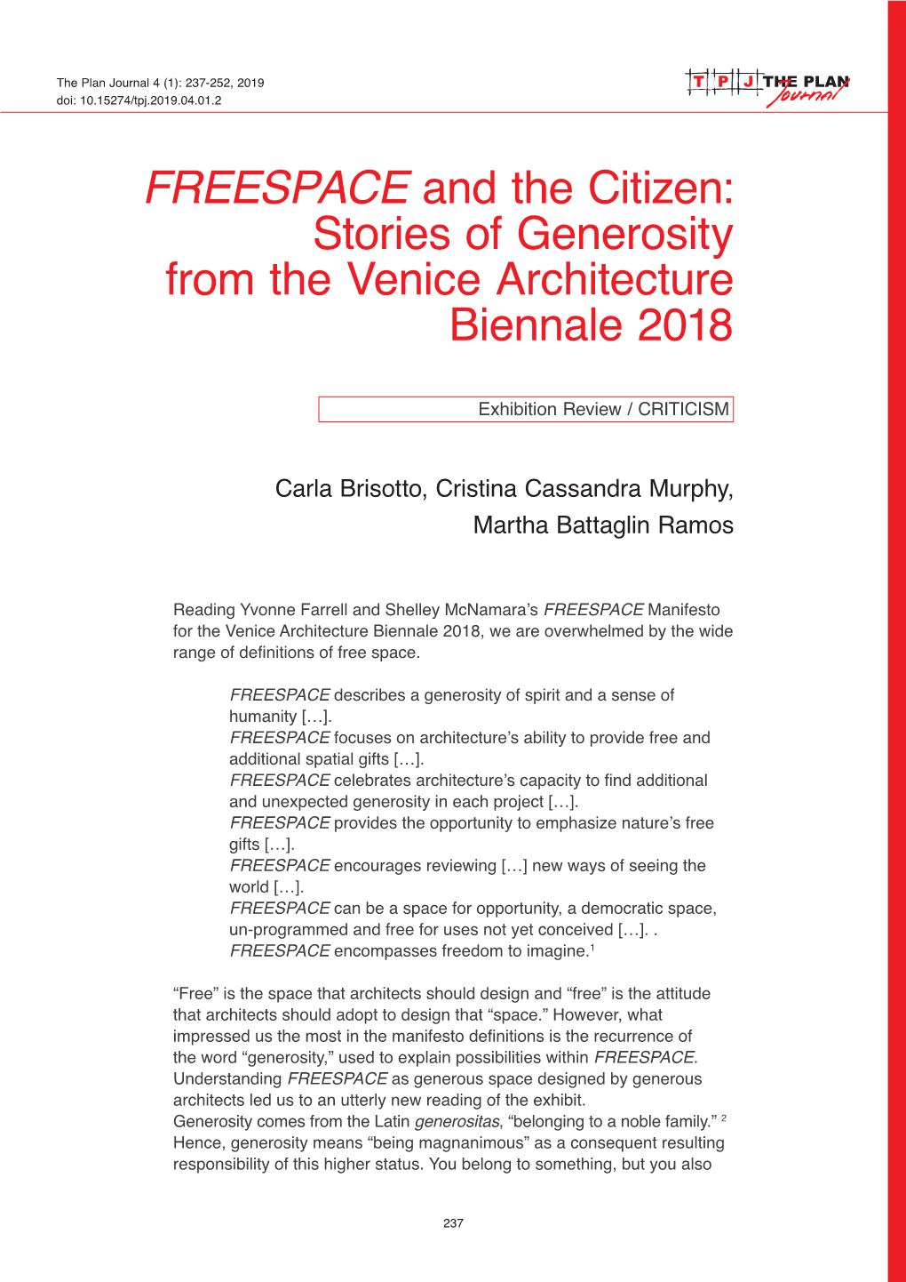 Stories of Generosity from the Venice Architecture Biennale 2018