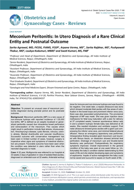 Meconium Peritonitis