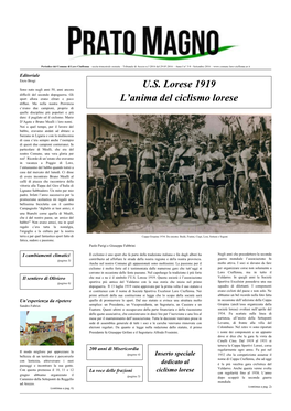 U.S. Lorese 1919 L'anima Del Ciclismo Lorese