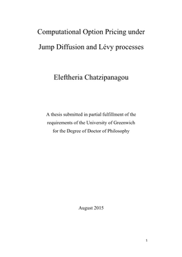 Computational Option Pricing Under Jump Diffusion and Lévy Processes