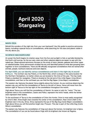 April 2020 Stargazing