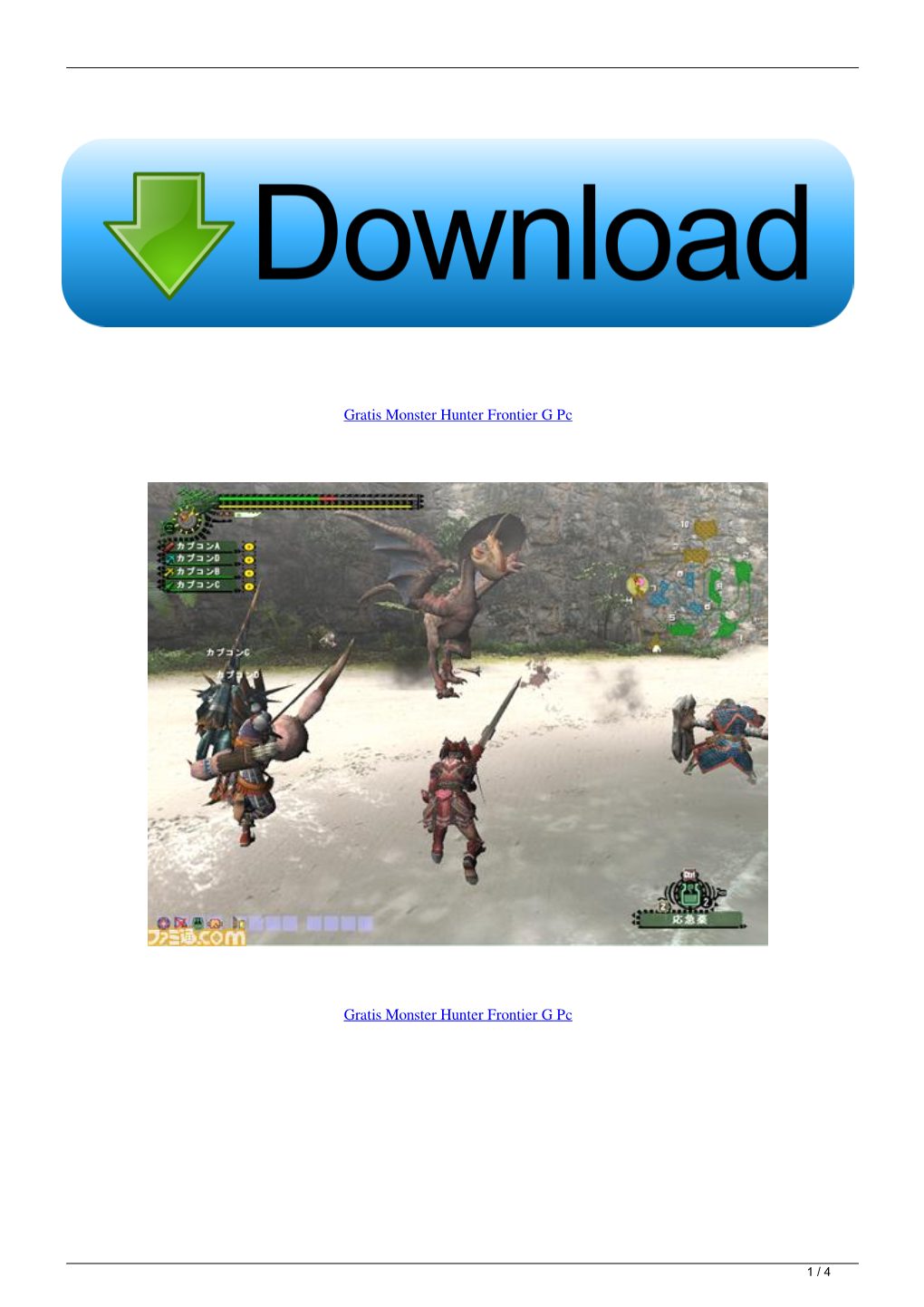 Gratis Monster Hunter Frontier G Pc