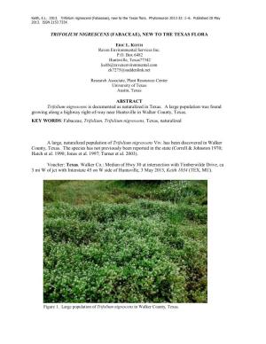 Trifolium Nigrescens (Fabaceae), New to the Texas Flora