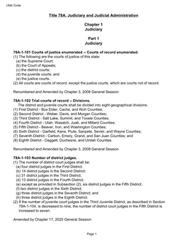 Title 78A. Judiciary and Judicial Administration