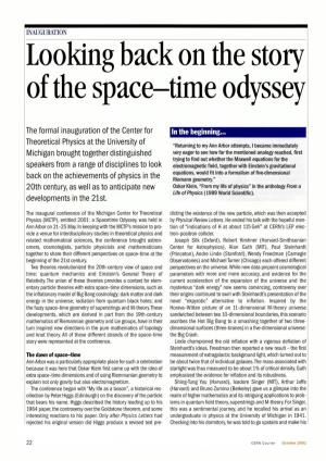Looking Back on the Story of the Space-Time Odyssey