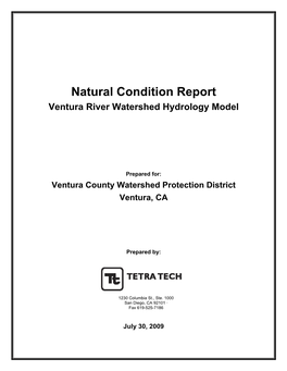 Natural Condition Report, Ventura River