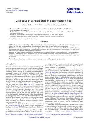 Catalogue of Variable Stars in Open Cluster Fields⋆